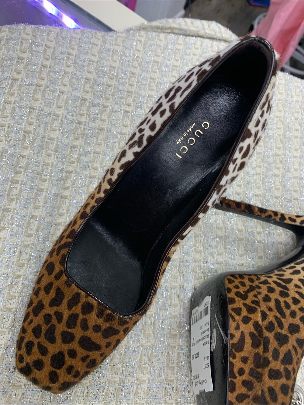 Gucci Women’s Leopard Print Pumps - Brown/Black - Picture 6 of 13